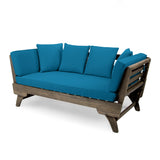 Outdoor Sofa With Wood Frame - Blue - Furniture Home Direct