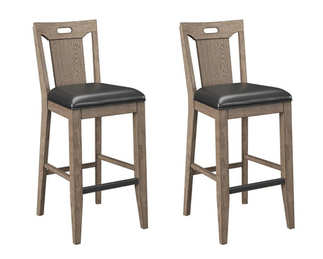 Benti - Slat Back Bar Stools (Set of 2) - Brown - Furniture Home Direct