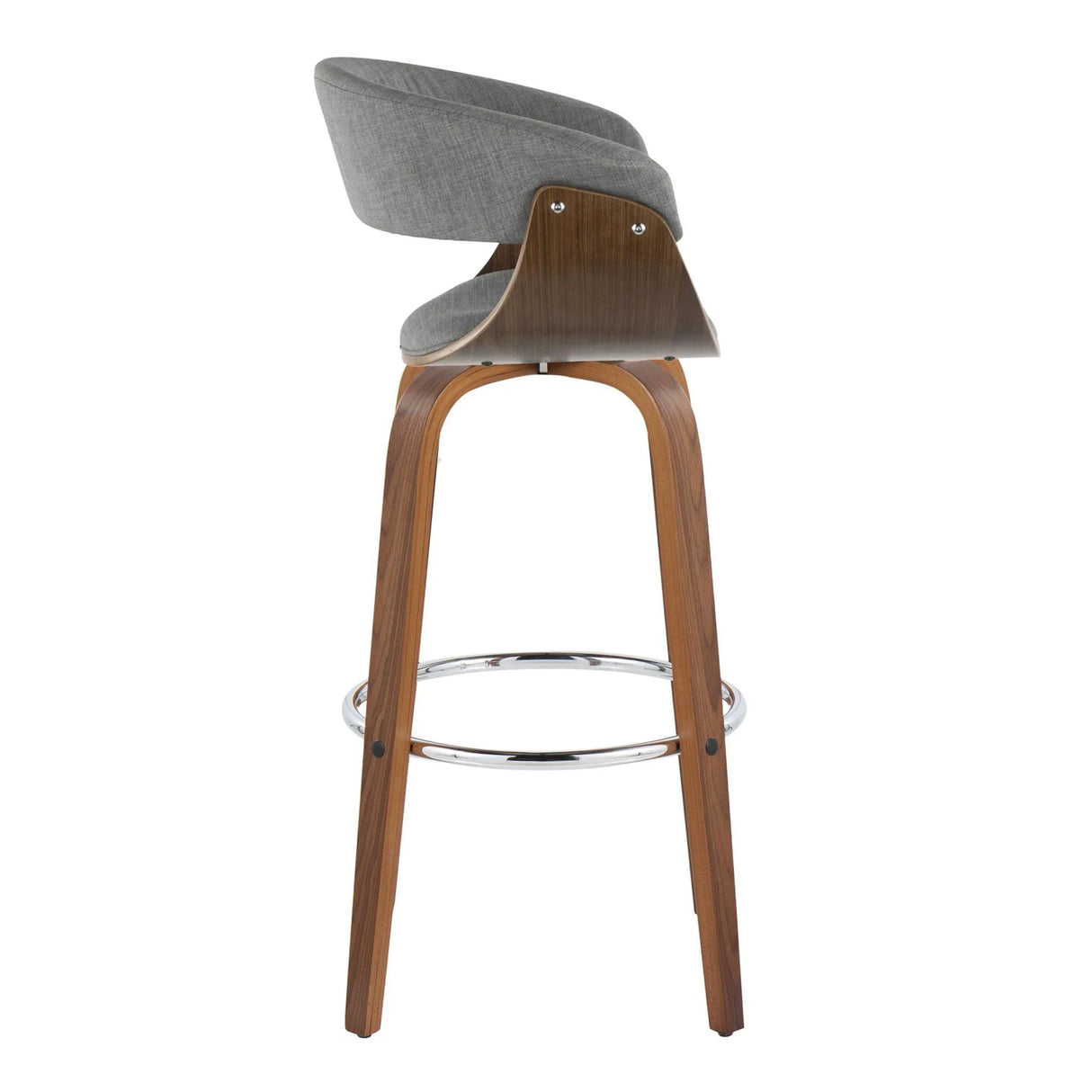 Vintage Mod - Mid Century Modern Fixed Height Barstool With Swivel With Round Footrest (Set of 2) - Furniture Home Direct