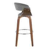 Vintage Mod - Mid Century Modern Fixed Height Barstool With Swivel With Round Footrest (Set of 2) - Furniture Home Direct