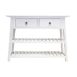 Mahogany Wood Console Table - Natural / White - Furniture Home Direct