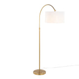 Salon Reader Contemporary Floor Lamp - Gold / White - Furniture Home Direct