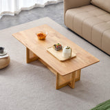 Coffee Table Solid Wood With Woven Rattan Panels Natural - Furniture Home Direct