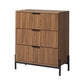 Mid-Century 3 Drawer Chest With Reeded Drawer Fronts - Furniture Home Direct