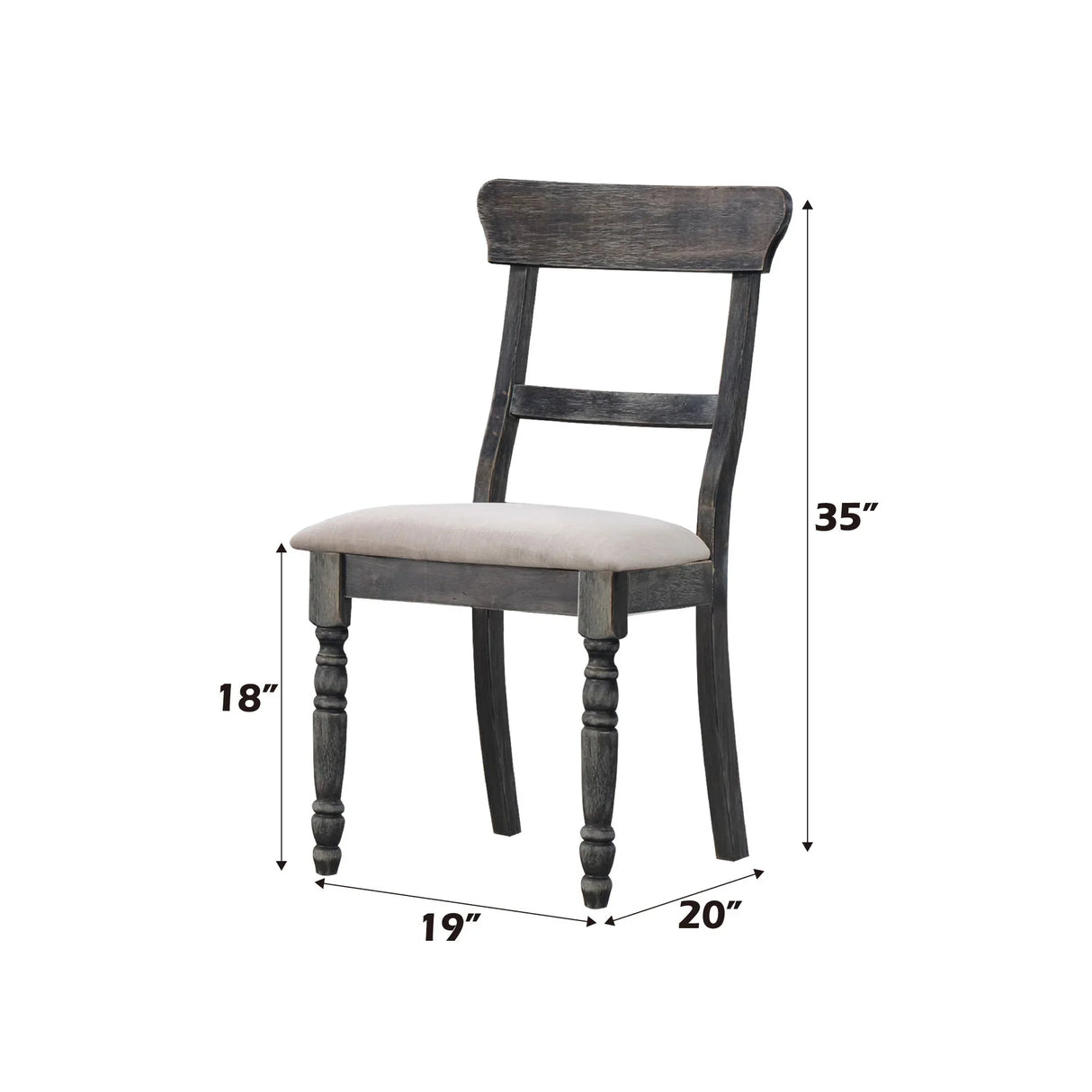 Leventis - Linen Weathered Side Chair (Set of 2) - Light Brown - Furniture Home Direct