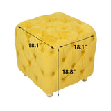 Modern Velvet Upholstered Ottoman, Exquisite Small End Table, Soft Foot Stool, Dressing Makeup Chair, Comfortable Seat For Living Room, Bedroom, Entrance - Furniture Home Direct