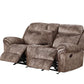 Zubaida - Two Tone Velvet Recliner Loveseat With USB Port Console - Furniture Home Direct