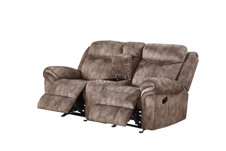 Zubaida - Two Tone Velvet Recliner Loveseat With USB Port Console - Furniture Home Direct