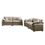 Modern 2 Piece Corduroy Living room Set - Light Brown - Furniture Home Direct