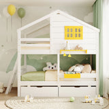 Bunk Bed With Playhouse Roof And Window - Furniture Home Direct