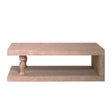 Rustic Solid Wood Coffee Table With Open Shelf, Modern Farmhouse Design - Light Natural / Natural - Furniture Home Direct