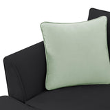 L Shaped Sectional Sofa with Ottoman and Cushions Black - Furniture Home Direct
