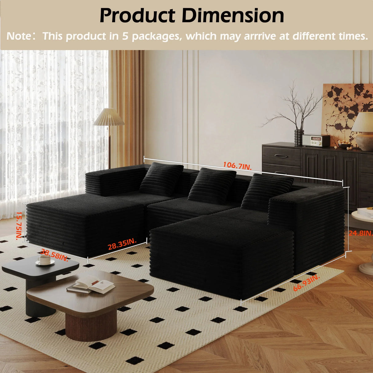 Compression Sofa With 2 Ottomans - Furniture Home Direct