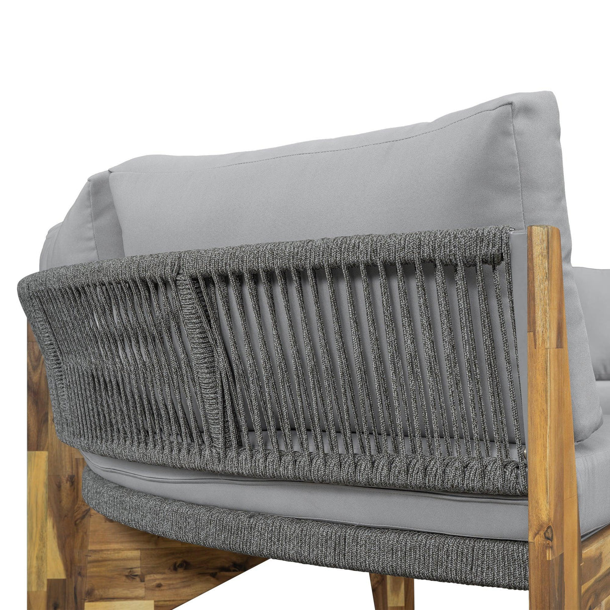 6 - Person Outdoor Sectional with Cushions and Coffee Table - Furniture Home Direct