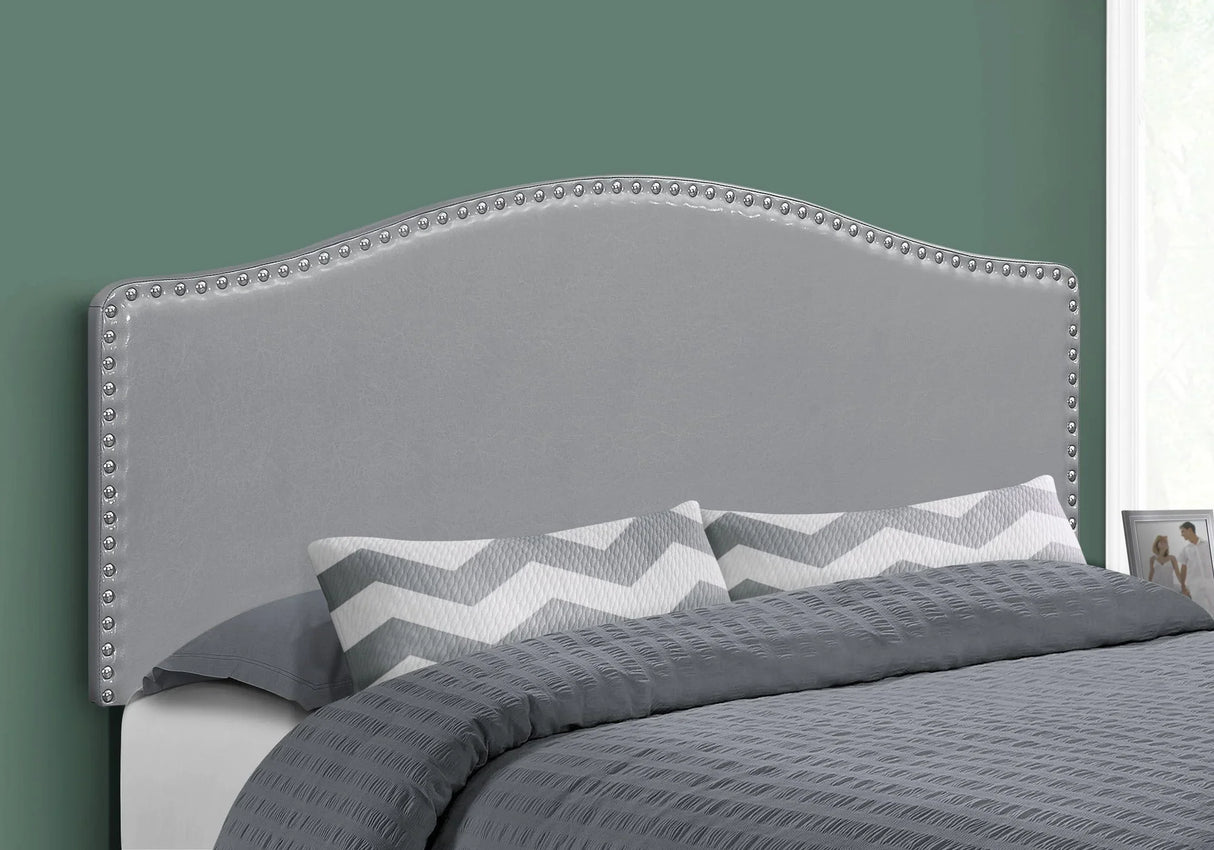 Queen Size, Bed Headboard Only, Upholstered, Transitional - Gray - Furniture Home Direct