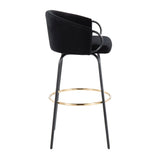 Claire - Contemporary / Glam Barstool With Footrest (Set of 2) - Furniture Home Direct