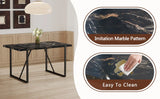 Dining Set Black Marble Top With Linen Chairs Gray - Furniture Home Direct