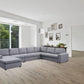 Hayden - Linen 7 Seat Reversible Modular Sectional Sofa Chaise - Furniture Home Direct