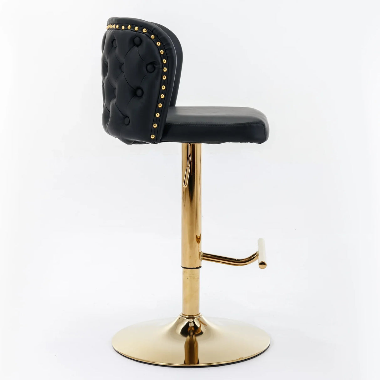 Counter Height Bar Stools Tufted PU Leather Swivel Black - Furniture Home Direct