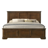 King Panel Bed With Nightstands Traditional Wood Walnut - Furniture Home Direct