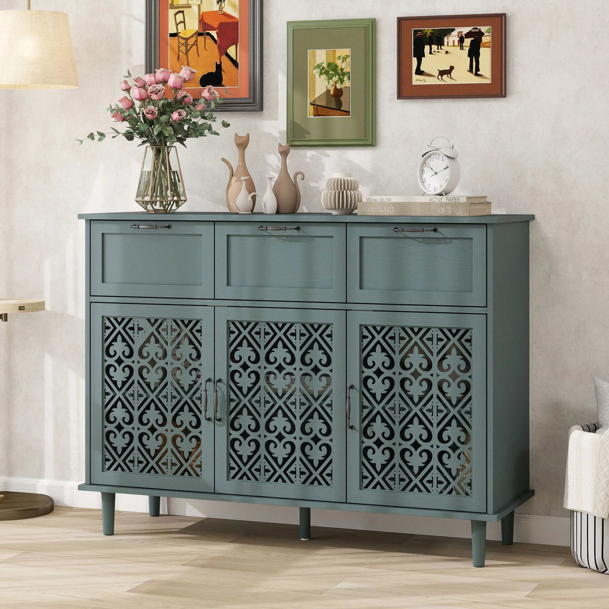 3 Door 3 Drawer Elegant Cabinet - Furniture Home Direct