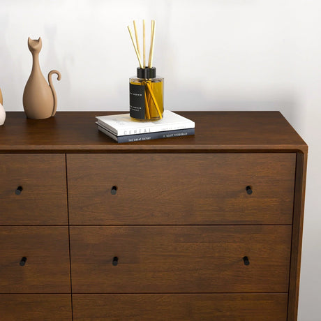 Caroline - Mid-Century Modern Solid Wood Dresser - Brown - Furniture Home Direct