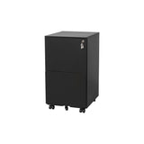 2 Drawer File Cabinet With Lock, Steel Mobile Filing Cabinet On Anti - Tilt Wheels, Rolling Locking Office Cabinets Under Desk For Legal / Letter Size - Furniture Home Direct