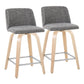 Toriano - Contemporary Fixed Height Counter Stool With Swivel With Square Footrest (Set of 2) - Furniture Home Direct