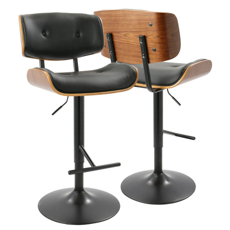 Lombardi - Mid Century Modern Adjustable Barstool - Furniture Home Direct