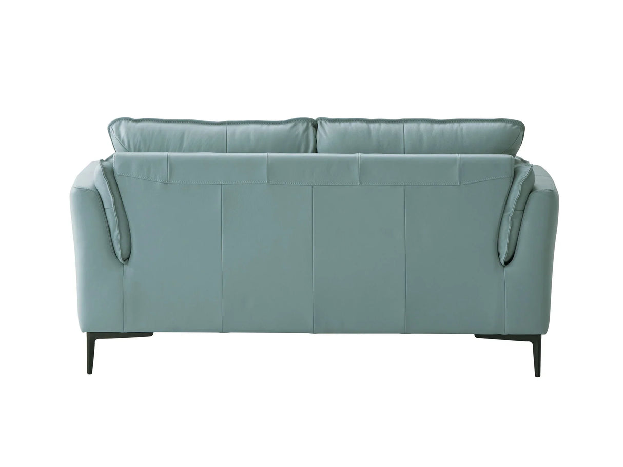 Mesut - Top Grain Leather Loveseat - Sage Green - Furniture Home Direct