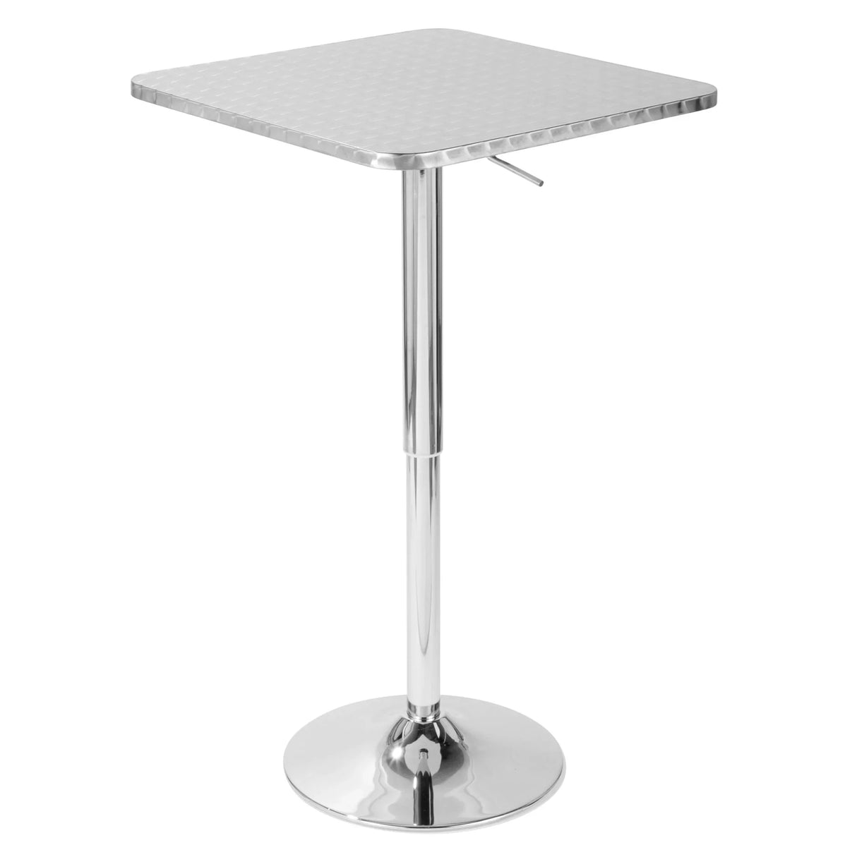 Bistro - Contemporary Adjustable Square Bar Table - Silver - Furniture Home Direct