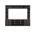 Wall Unit Entertainment Center With Bookshelves For TVs Up To 80", Tempered Glass Doors And Adjustable Shelves - Furniture Home Direct