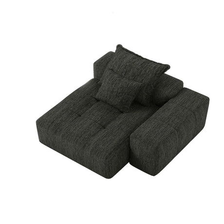 Modern Oversized Modular Sectional Sofa, Sparkling Chenille Fabric Soft Cushion Sofa With 2 Pillows - Furniture Home Direct