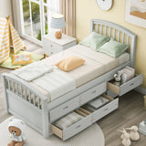 Platform Storage Bed Solid Wood Bed With 6 Drawers - Furniture Home Direct