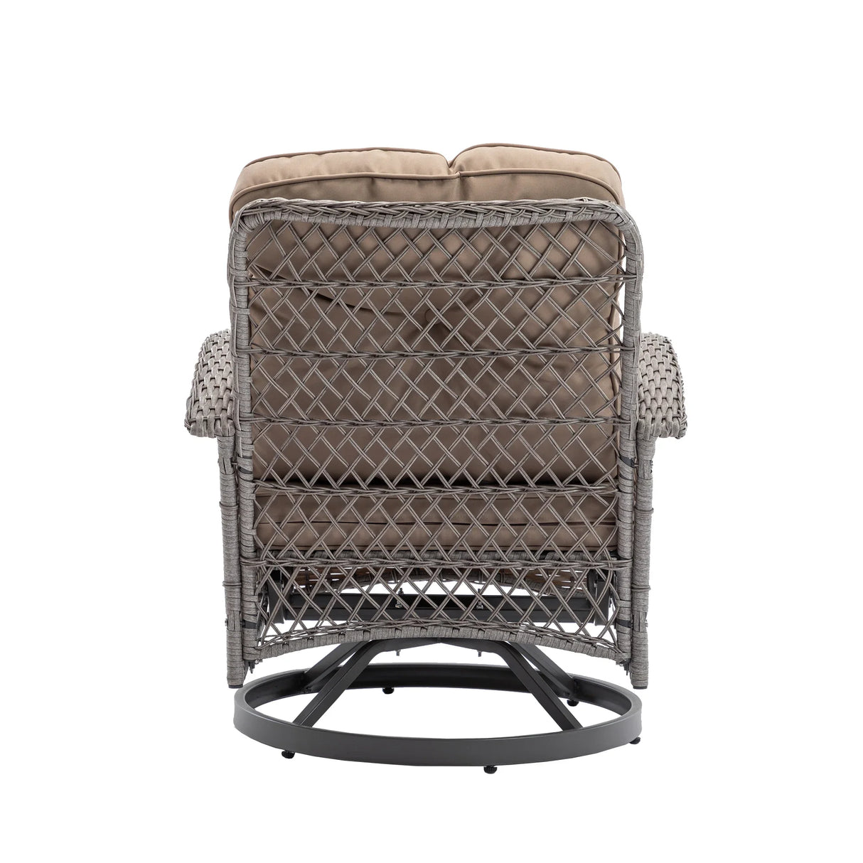 3 Piece Patio Conversation Set With Glass Coffee Table - Khaki - Furniture Home Direct