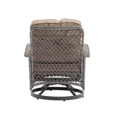 3 Piece Patio Conversation Set With Glass Coffee Table - Khaki - Furniture Home Direct