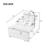 Modern Style Loveseat Sofa Sectional Sofa Couch With Storage Space, A Movable Ottoman, Two USB Ports, Two Cup Holders, A Phone Holder For Living Room - Furniture Home Direct