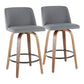 Toriano - Mid Century Modern, Counter Stool (Set of 2) - Furniture Home Direct
