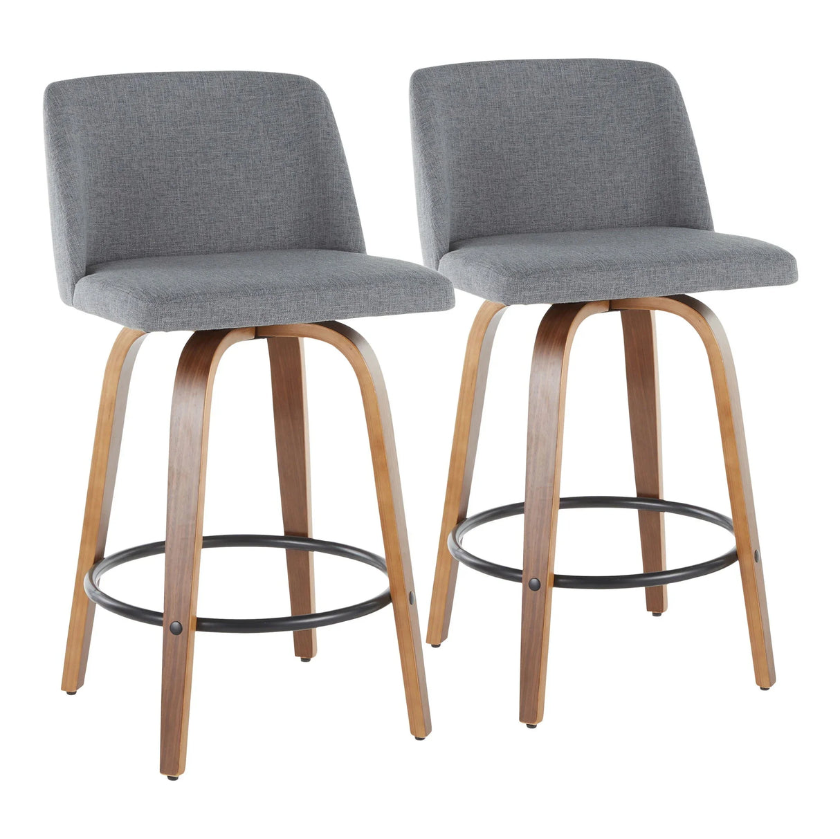Toriano - Mid Century Modern, Counter Stool (Set of 2) - Furniture Home Direct