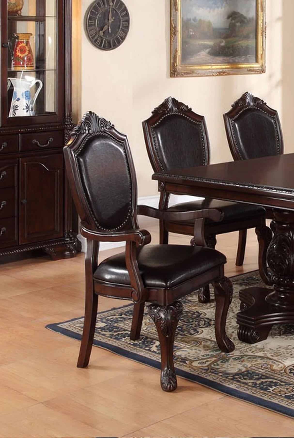 Dining Set Table And 8 Chairs, Traditional Rubberwood Brown - Furniture Home Direct