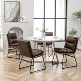 Dining Set Round Table With Chairs Antique Brown And White - Furniture Home Direct