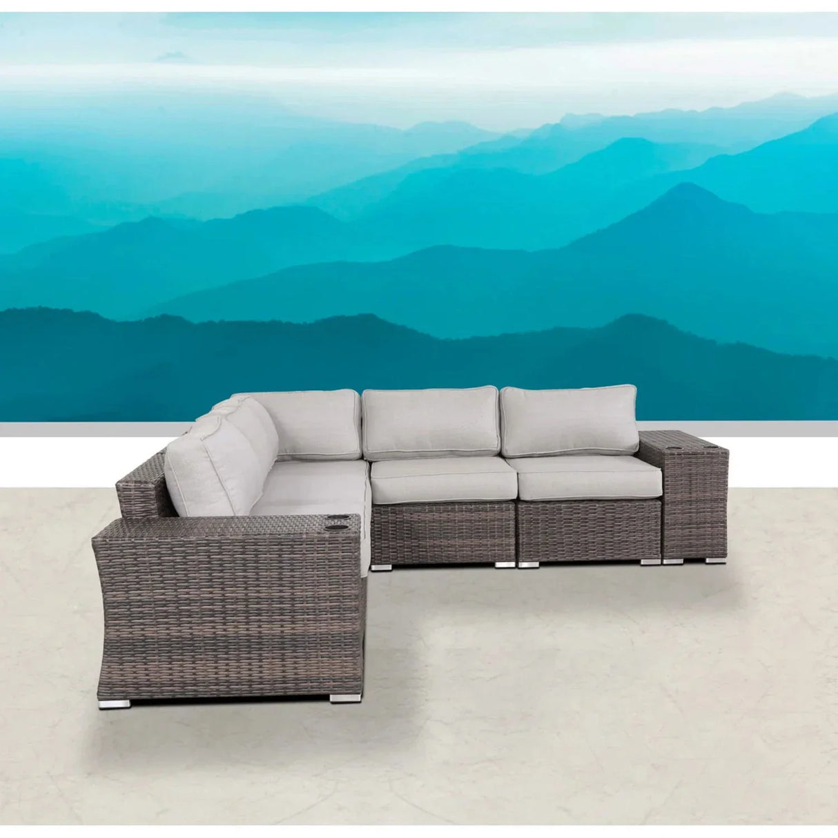 Rattan Sectional Sofa Set With Cushions - Furniture Home Direct