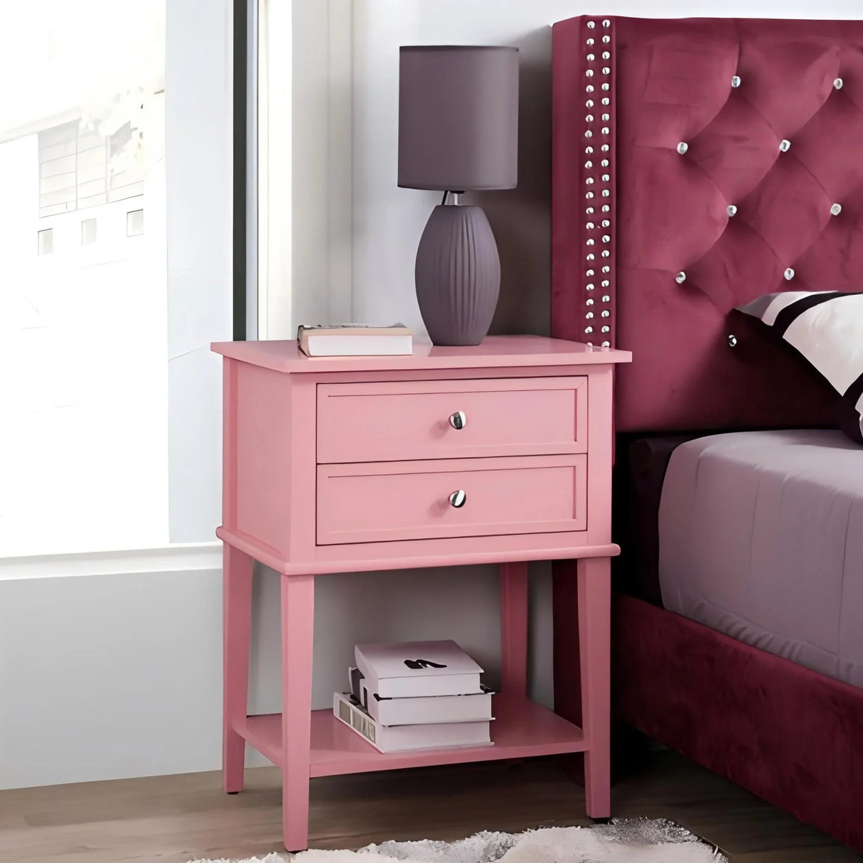 Vibrant Contemporary Nightstand - Furniture Home Direct