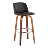 Toriano - Mid Century Modern Fixed Height, Barstool With Swivel With Round Footrest (Set of 2) - Furniture Home Direct