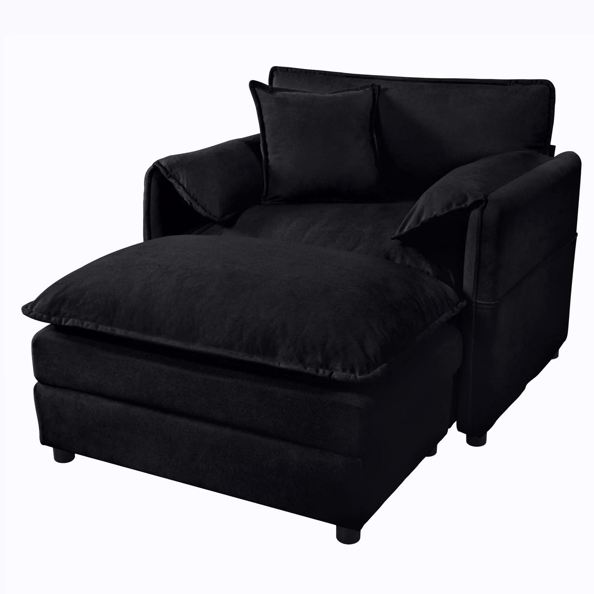 Oversized Chair With Movable Ottoman, Soft Upholstered Lounge Chair - Furniture Home Direct