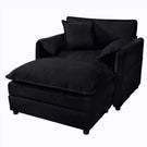Oversized Chair With Movable Ottoman, Soft Upholstered Lounge Chair - Furniture Home Direct
