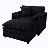 Oversized Chair With Movable Ottoman, Soft Upholstered Lounge Chair - Furniture Home Direct