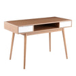 Pebble - Contemporary Double Desk - Natural / White - Furniture Home Direct