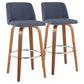 Toriano - Mid Century Modern Fixed Height, Barstool With Swivel With Round Footrest (Set of 2) - Furniture Home Direct