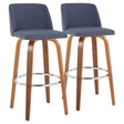 Toriano - Mid Century Modern Fixed Height, Barstool With Swivel With Round Footrest (Set of 2) - Furniture Home Direct